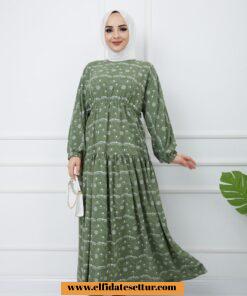 Arya kumaş yarasa kol elbise