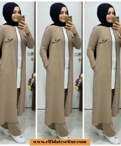 Ayrıntılı spor kap pantolon takım