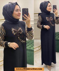 Fiyonk baskılı elbise