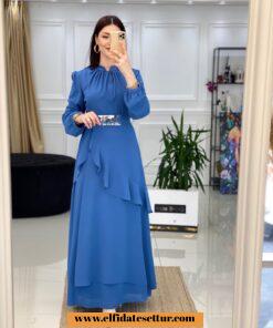 Büyük beden şifon duru elbise