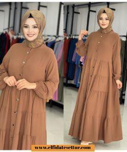 Ayrobin kumaş zühre ferace elbise