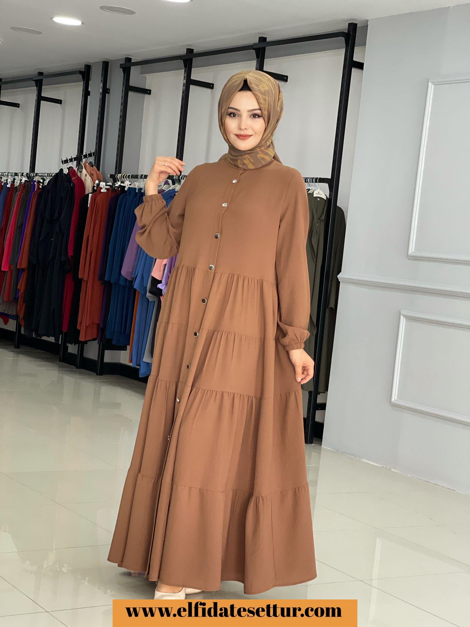 Ayrobin kumaş zühre ferace elbise - Görsel 3