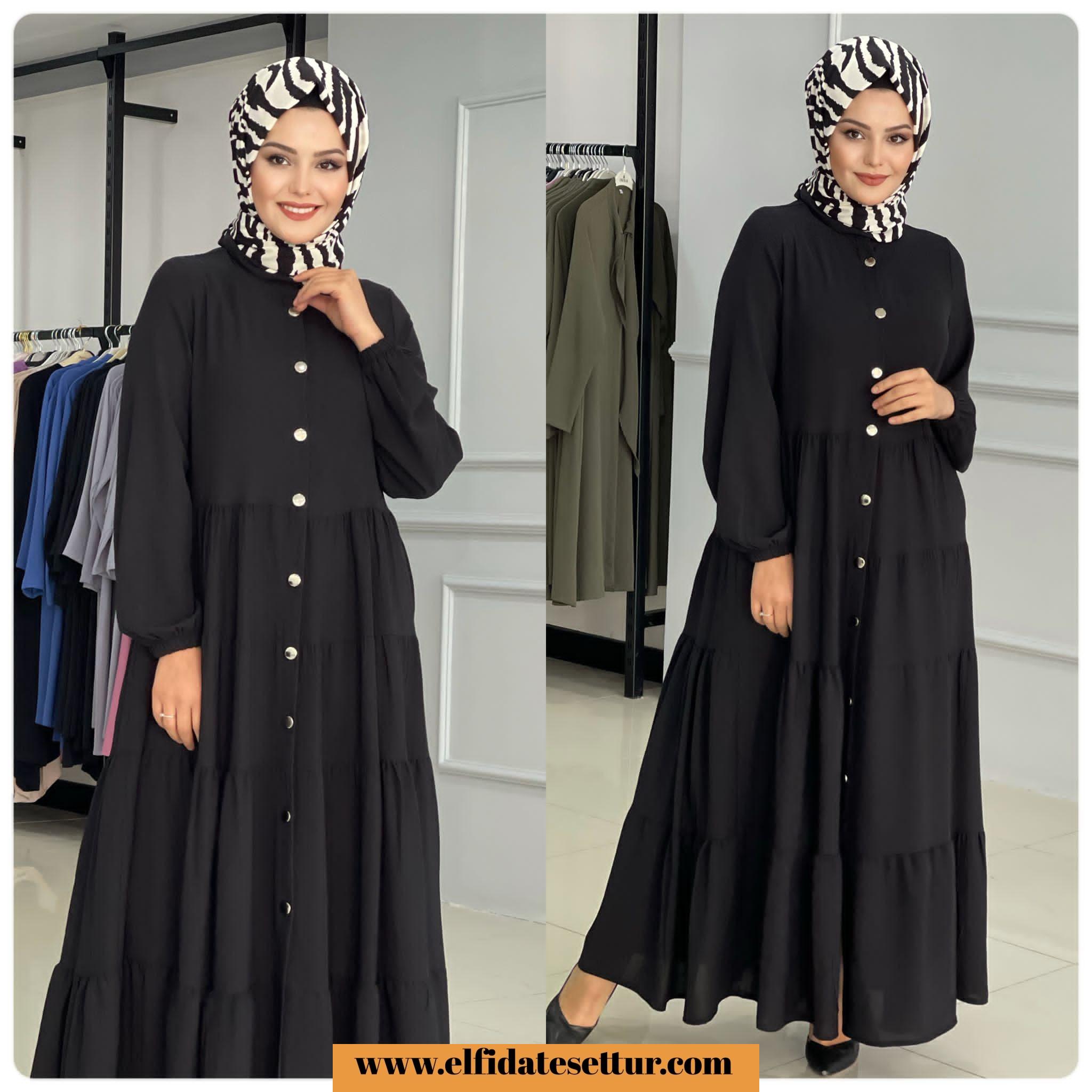 Ayrobin kumaş zühre ferace elbise - Görsel 2