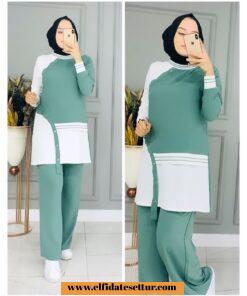 Ribanalı spor tunik pantolon takım