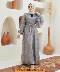 Payetli parlak abaya
