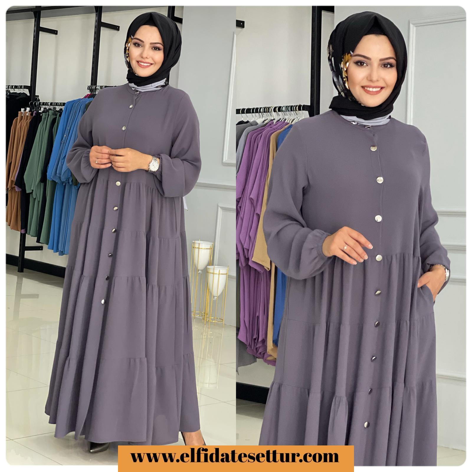 Ayrobin kumaş zühre ferace elbise - Görsel 4