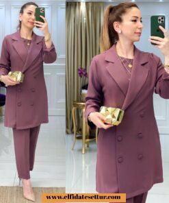 Krep kumaş ceket pantolon takım