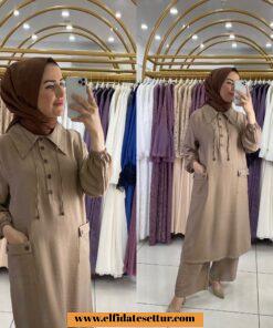 Ayrobin düğmeli takım