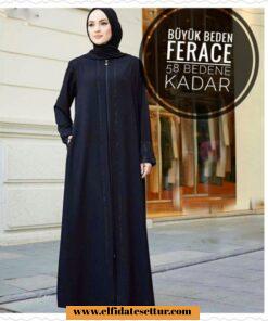 Büyük beden krep kumaş ferace