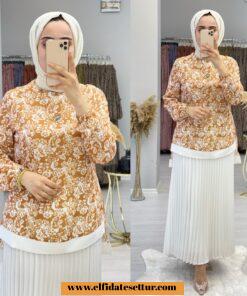 Linda krep etekli esila takım