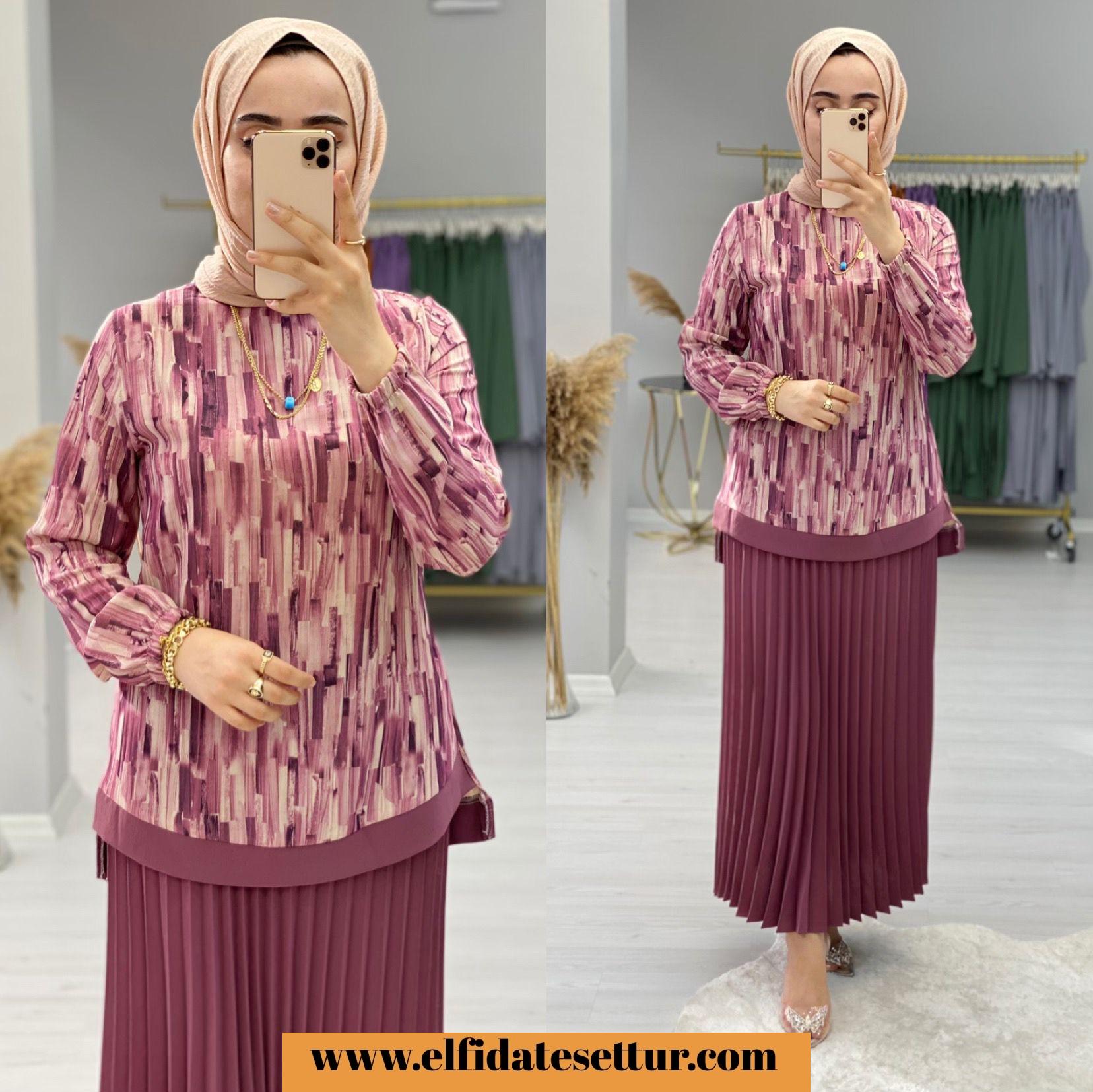 Linda krep etekli elçin takım - Görsel 3