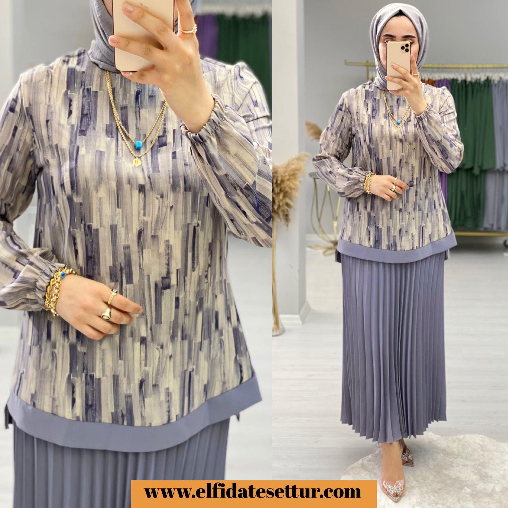 Linda krep etekli elçin takım