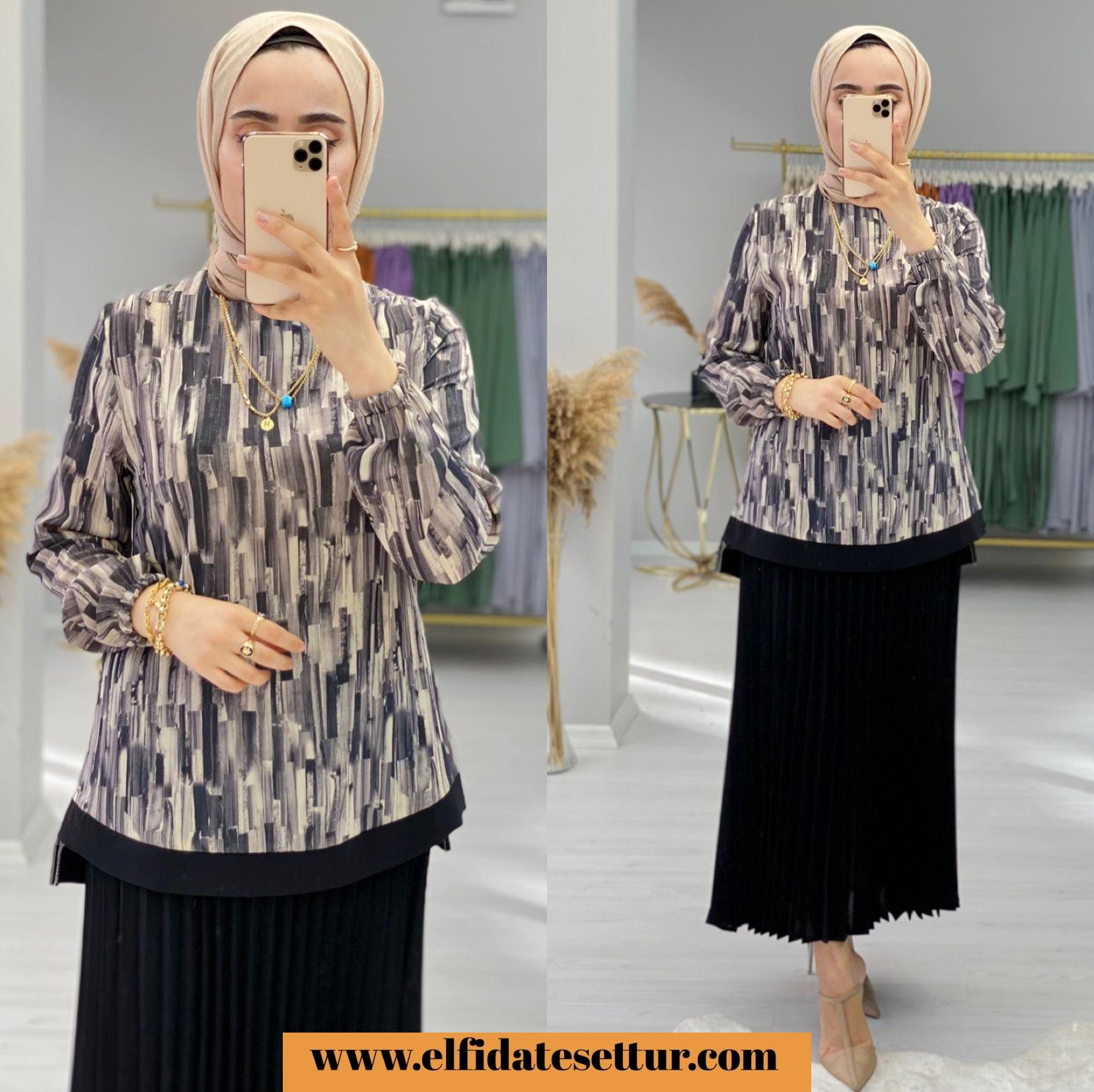 Linda krep etekli elçin takım - Görsel 2