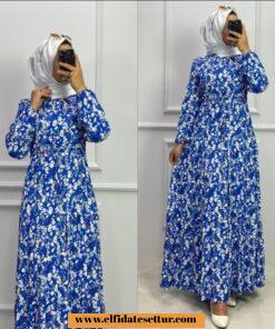 Viskon Çiçekli Elbise