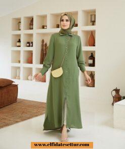 Düğmeli tunik elbise