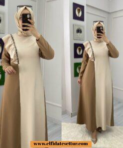 Double krep kumaş arya elbise