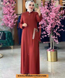 Büyük beden payetli krep ferace