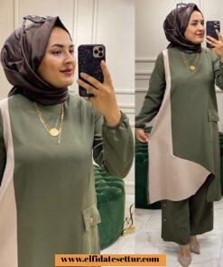 Dabıl Krep Kumaş Jülide Takım