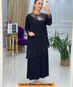 Büyük beden şifon sandy elbise