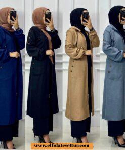 Büyük beden yün efekt kap