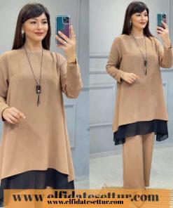 Büyük beden pantolonlu takım