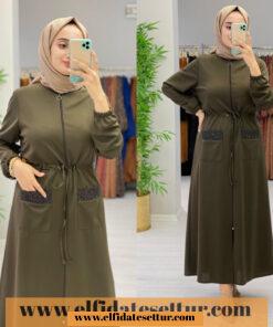 Örme krep kumaş spor ferace