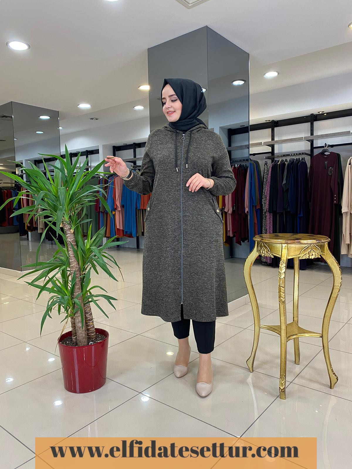 Büyük beden kışlık yünlü kap - Görsel 4