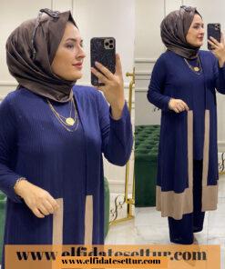 Fitilli örme üçlü takım