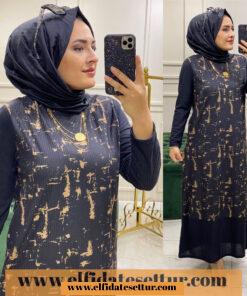 Fitilli örme elbise