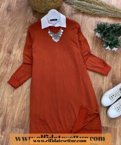 Büyük beden yırtmaç detaylı tunik