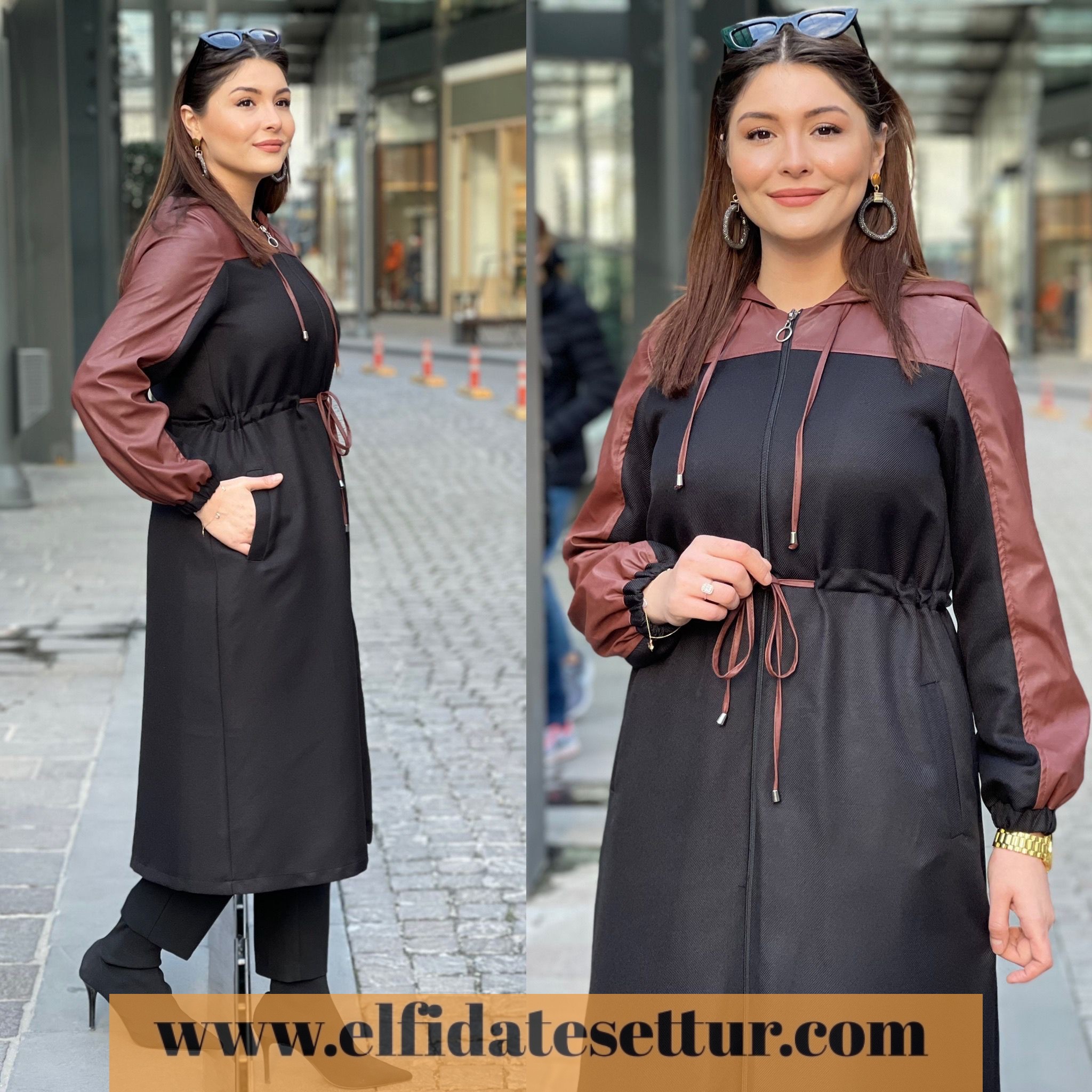 Büyük beden yün efekt bihter kap - Görsel 4