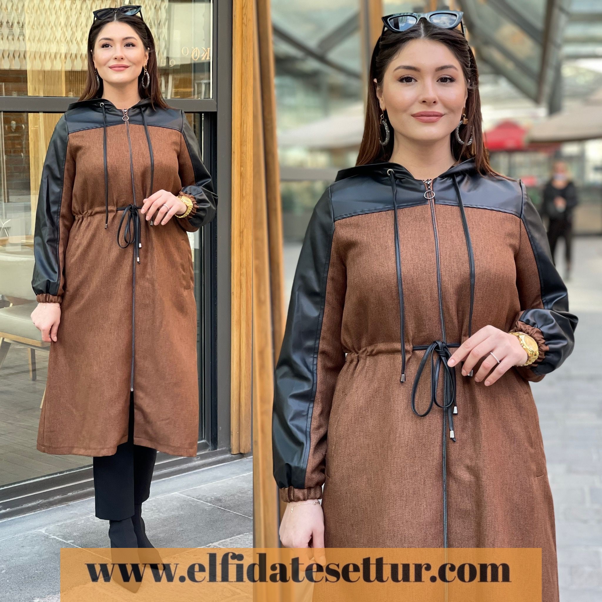 Büyük beden yün efekt bihter kap - Görsel 3