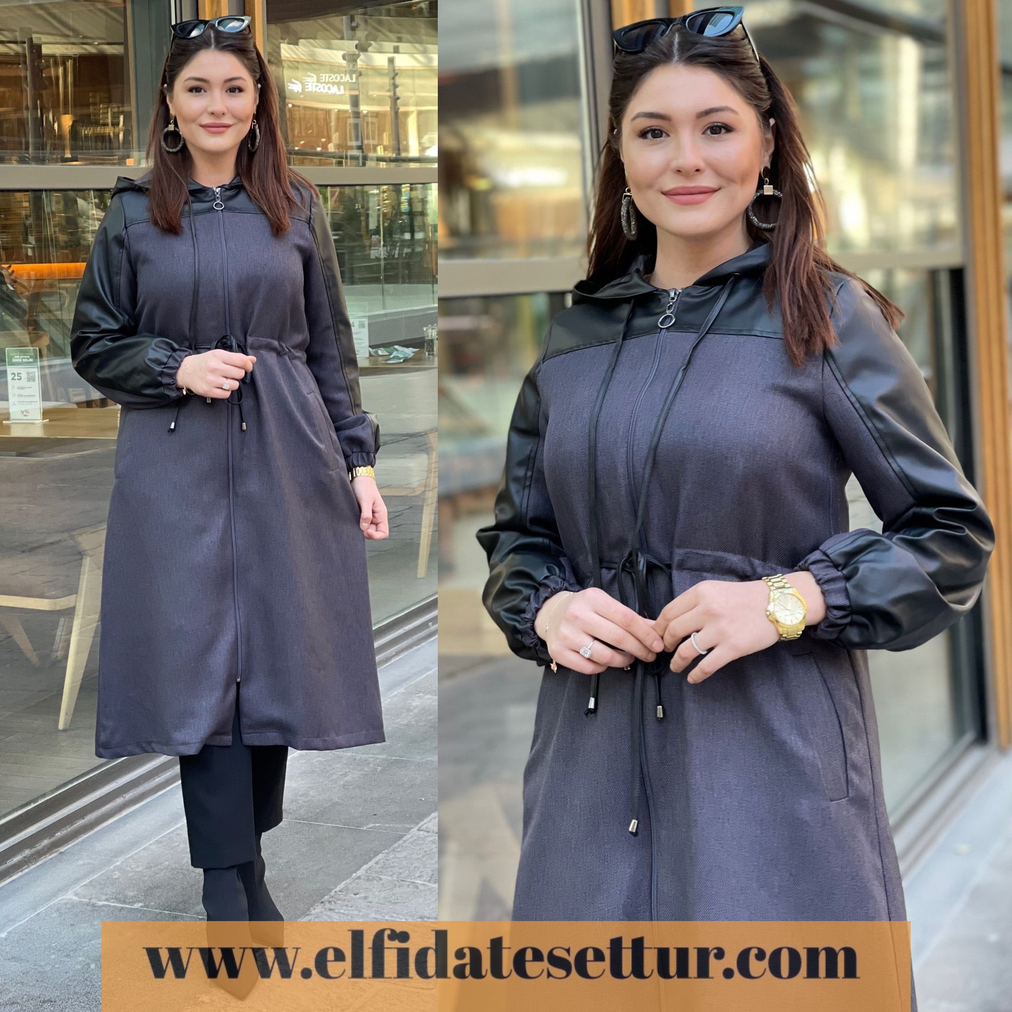 Büyük beden yün efekt bihter kap - Görsel 5