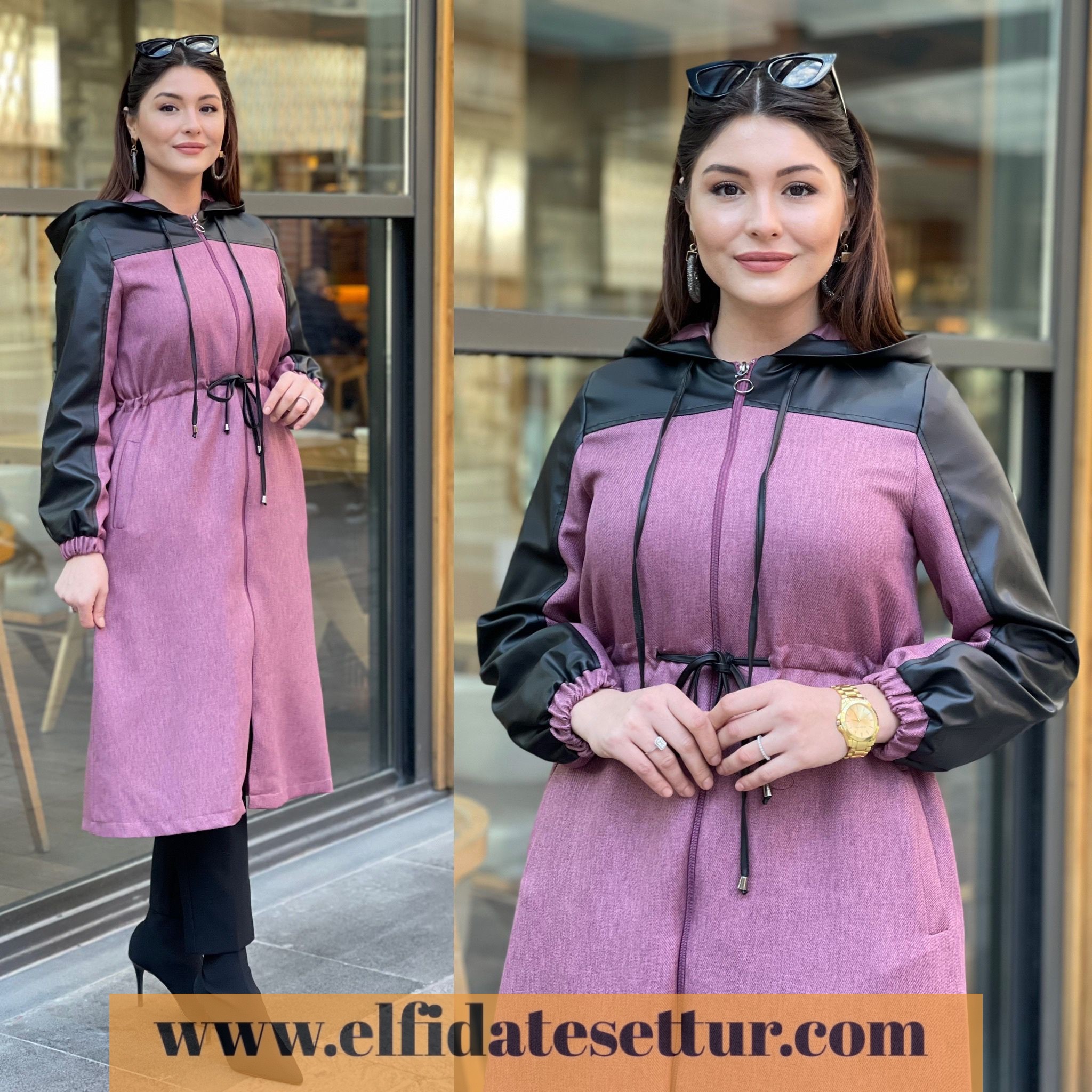 Büyük beden yün efekt bihter kap - Görsel 7