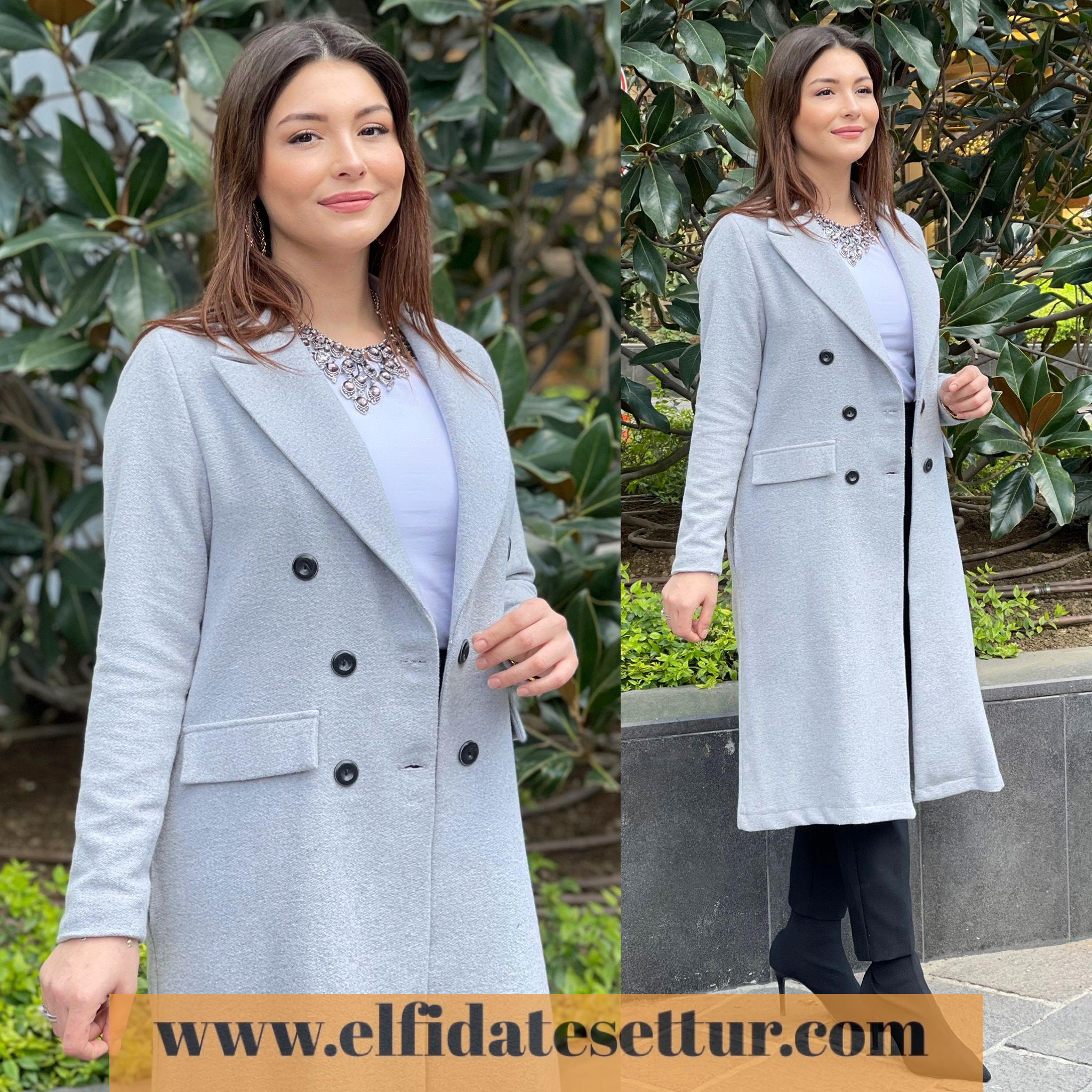 Büyük beden megan kaşe kaban - Görsel 3