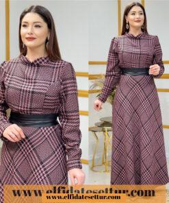 Büyük beden kaşmir kumaş elbise