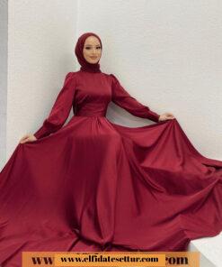 Saten abiye elbise