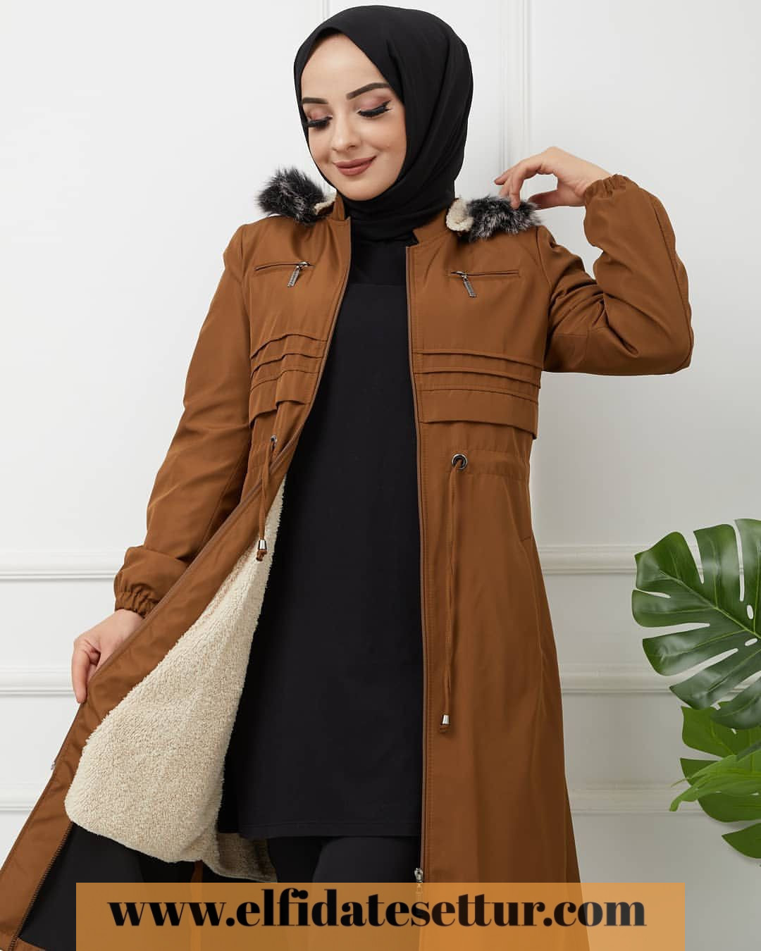 İçi kürklü kaban - Görsel 5