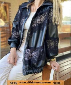 Deri dantelli ceket