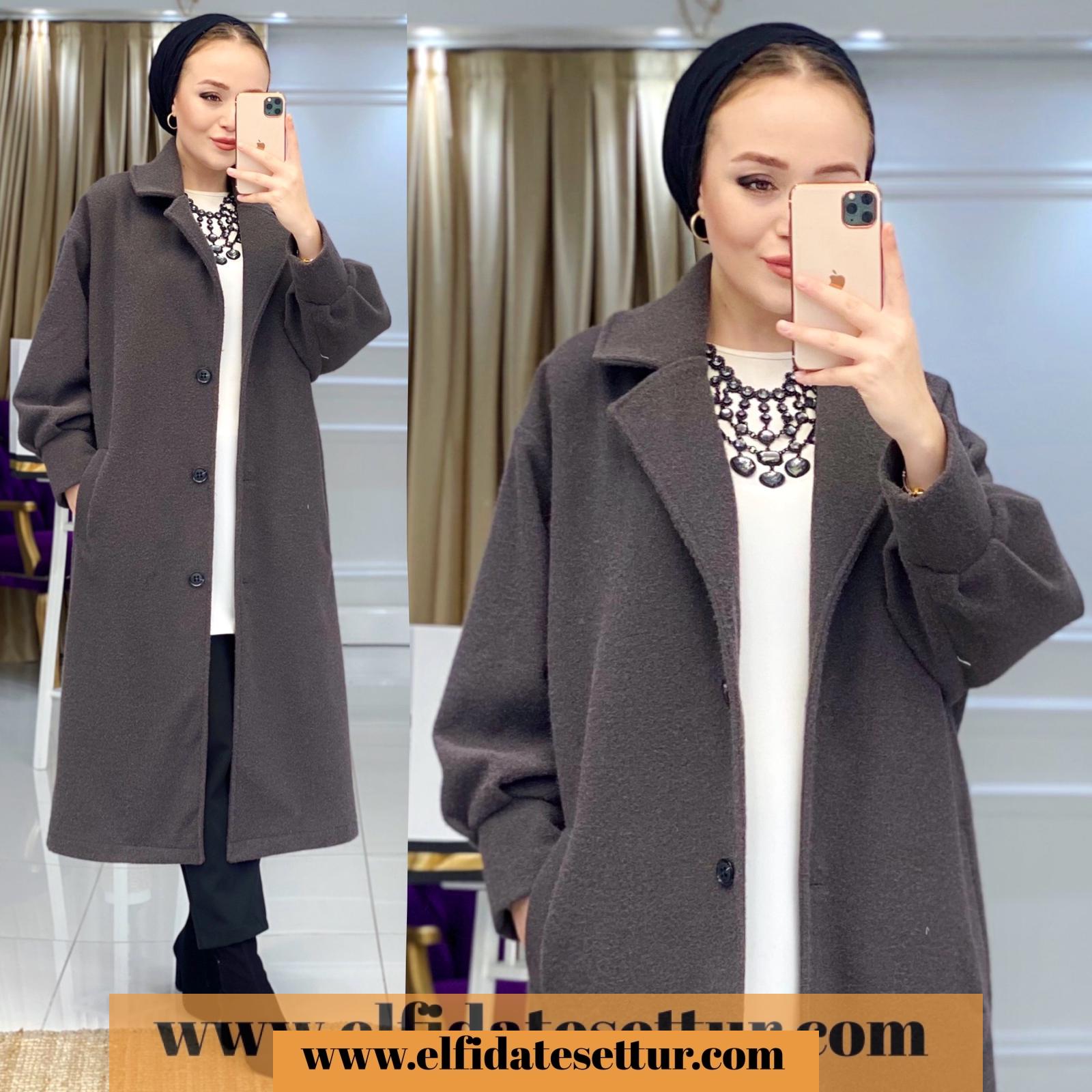 Simli kaşe kaban - Görsel 3