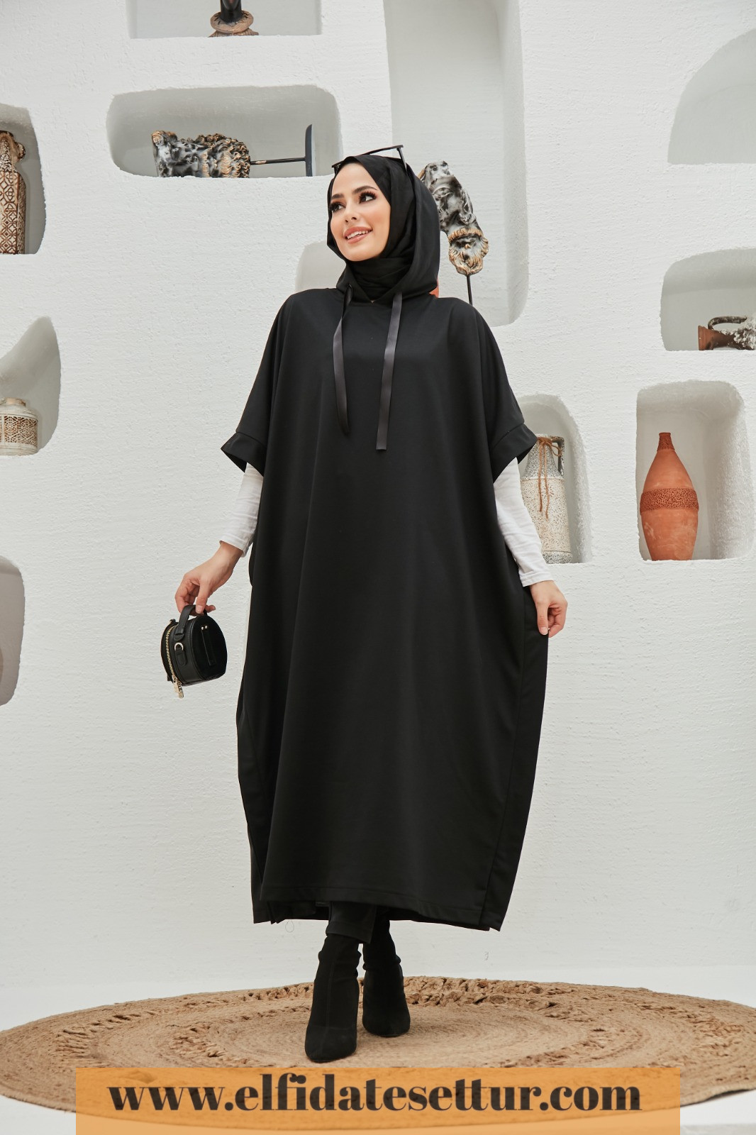 Kapşonlu panço - Görsel 3