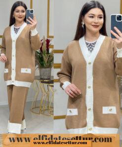 Triko hırkalı takım