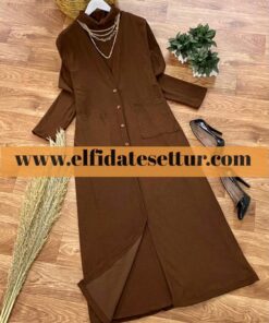 Triko kumaş hırka elbise takım