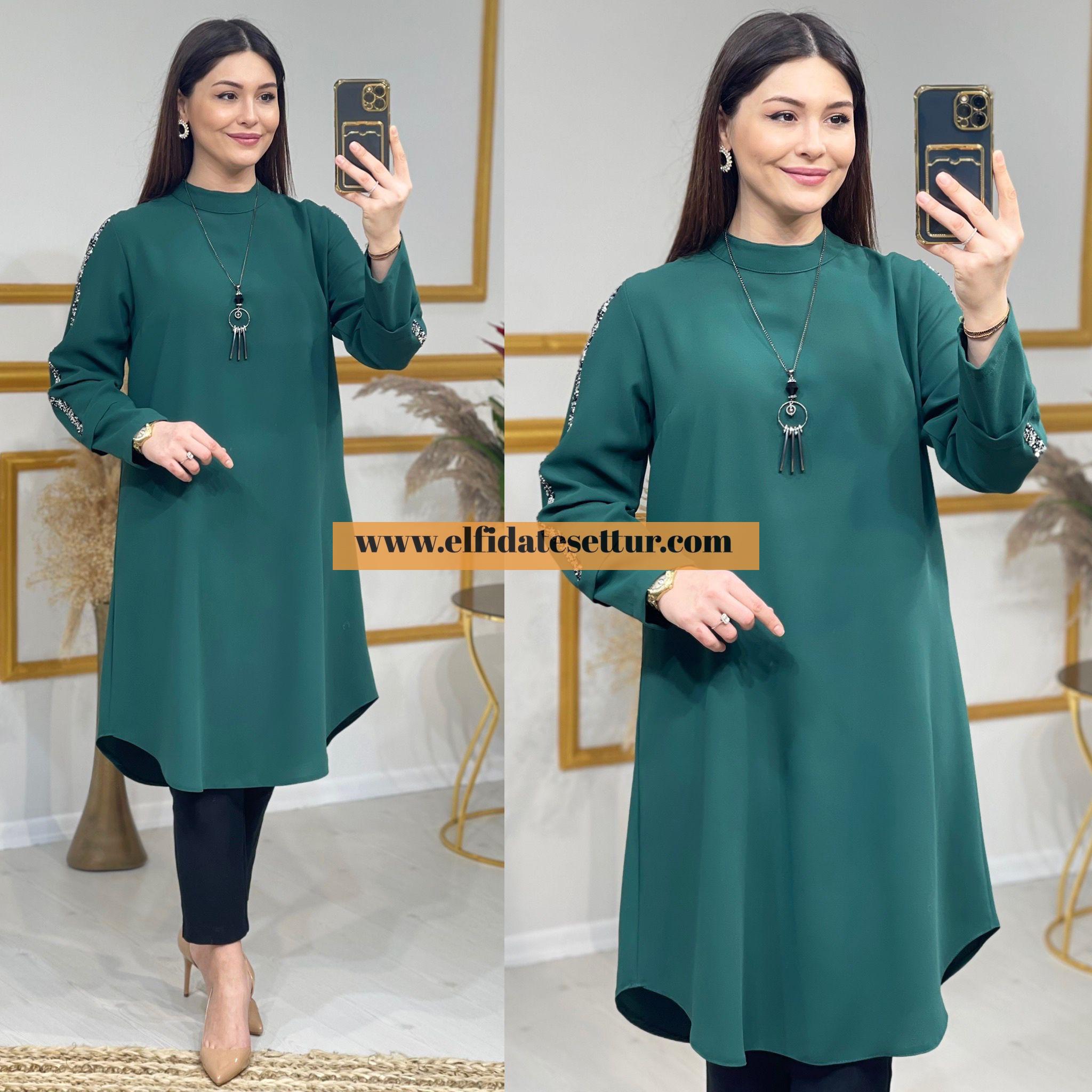 Büyük beden kreplin gonca tunik - Görsel 5