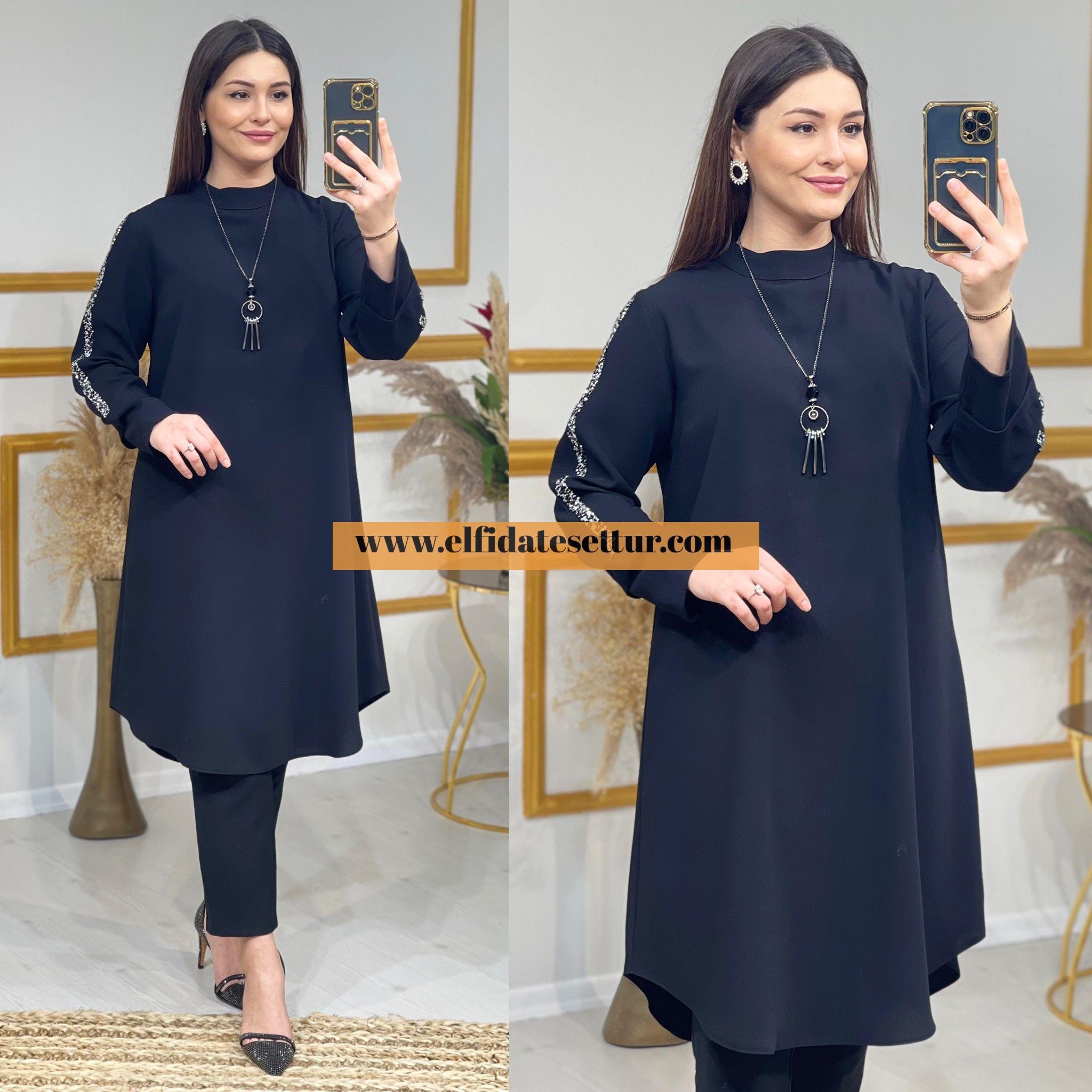 Büyük beden kreplin gonca tunik - Görsel 3