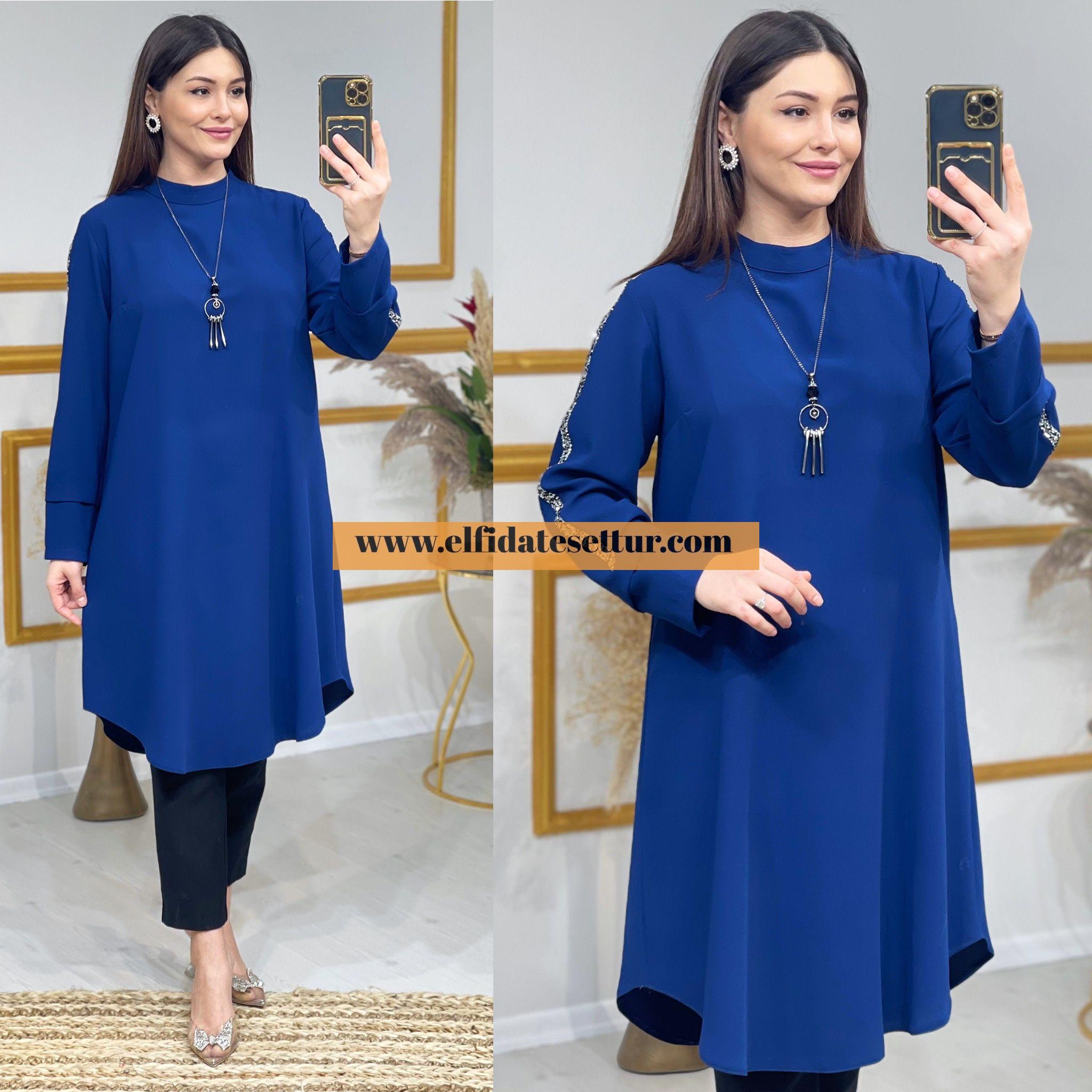 Büyük beden kreplin gonca tunik - Görsel 2