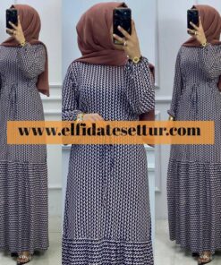 Krep bağcıklı elbise