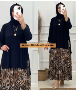 Sandy kumaş zebra etekli takım