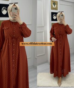 Viskon ponpon elbise