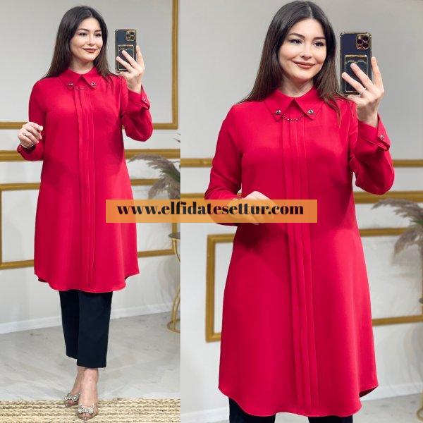 İthal krep tunik - Görsel 6